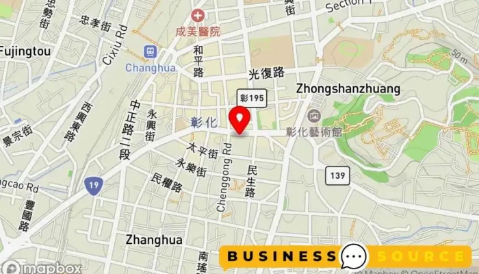 Hua Ge Er Jin Pin Nei Yi Zhuan Men Dian Guo Min Lu You Qia Te Yue Shang Dian 地圖 - Changhua County, Changhua City