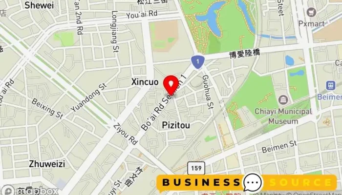地图 全聯福利中心Pxmart 嘉義博愛 超市, 折扣超市 在 Chiayi City, West District