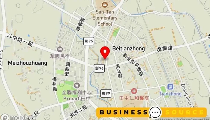HangtenTian Zhong Dian Mei Ya Fu Shi 地圖 - Changhua County, Tianzhong Township