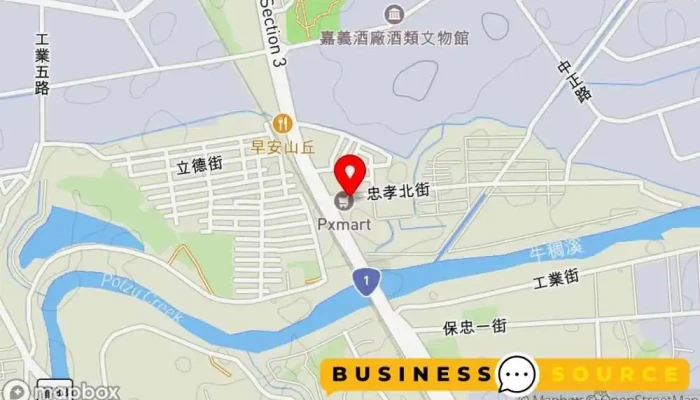 地图 PX Mart - East District Zhongxiao North 超市, 折扣超市 在 Chiayi City, East District